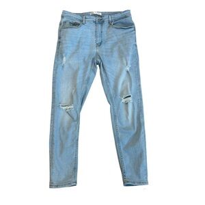 ZARA men’s light wash distressed denim jeans Sz 32